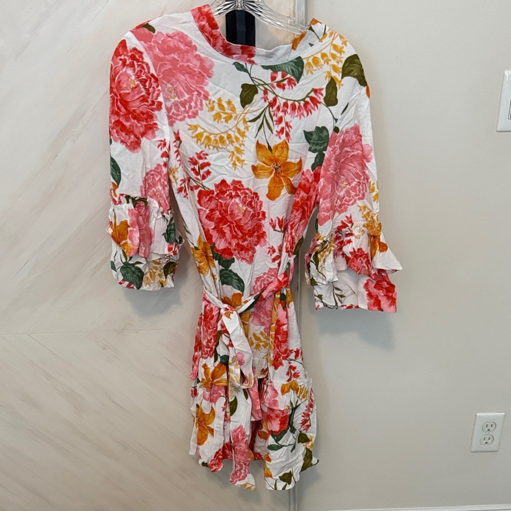 NWT Petal & Pup Peta Dress with Orange and Green Floral Pattern